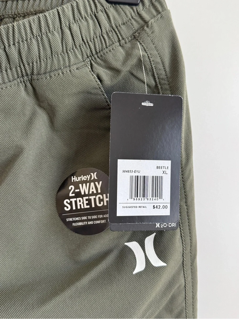 Hurley boys size XL, Olive Jogger Pants with Drawcord